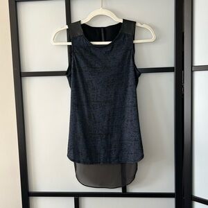 [XS] Karen Millen Dark Blue & Black Leather Tank Top